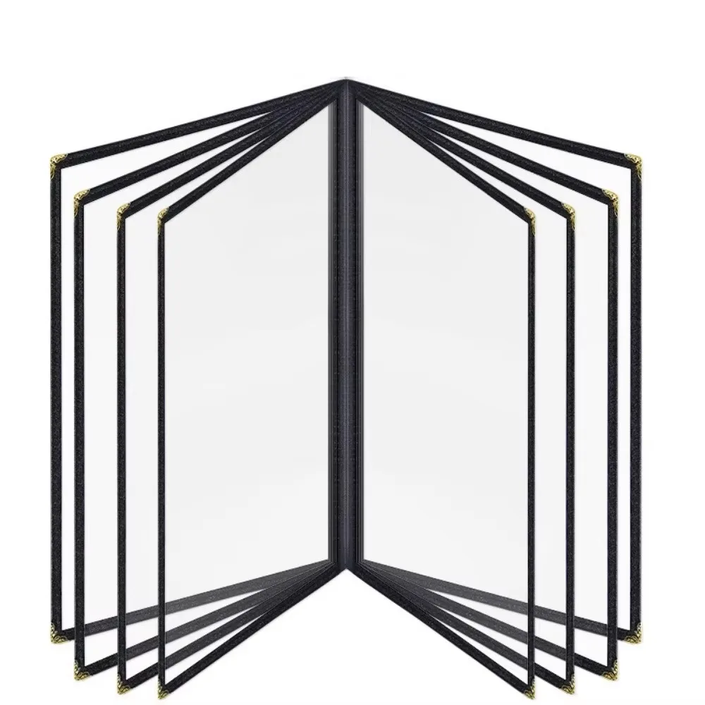 Durable Transparent Menu Cover PVC a4 Size Recipe Book Cover Double Panels Foldable a4 Document Holder DIY Menu Making