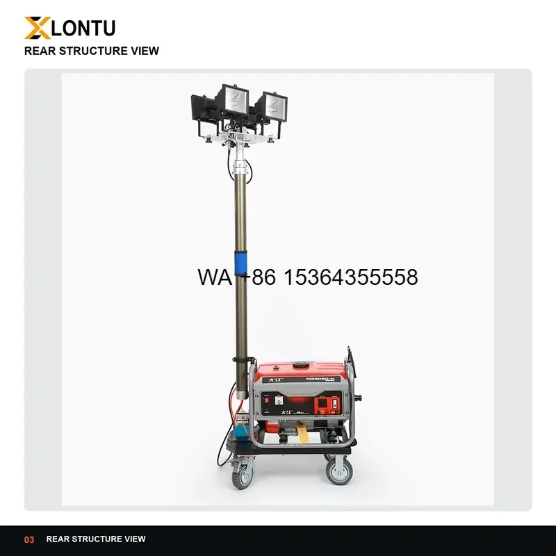 Wmwmnu for LONTU SFW6110 All Direction Mobile Light Tower 13h Runtime Wireless Remote 80m for Industrial Site Maintenance Use