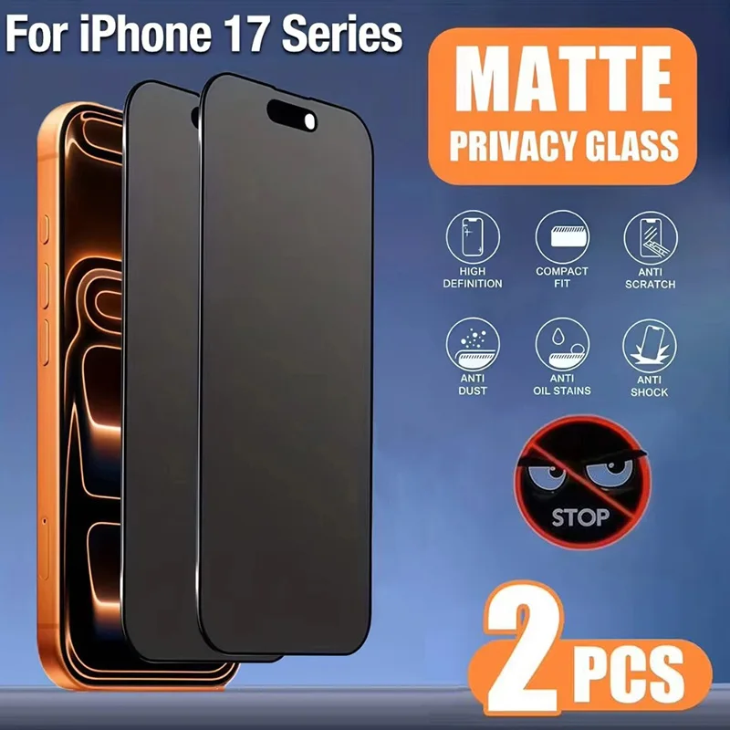 2er-Pack Matt Blickschutzfolie für iPhone 17 16 13 15 14 11 12 Pro Max 16e Air 7 8 Plus SE XR XS Anti-Spy Weiche Keramikfolie