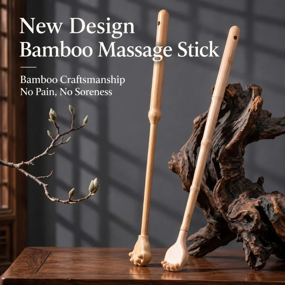 Bamboo Back Scratcher Long Handle Hand Carved Bamboo Back Scratcher Smooth Surface Solid Structure Long Handle Scratcher