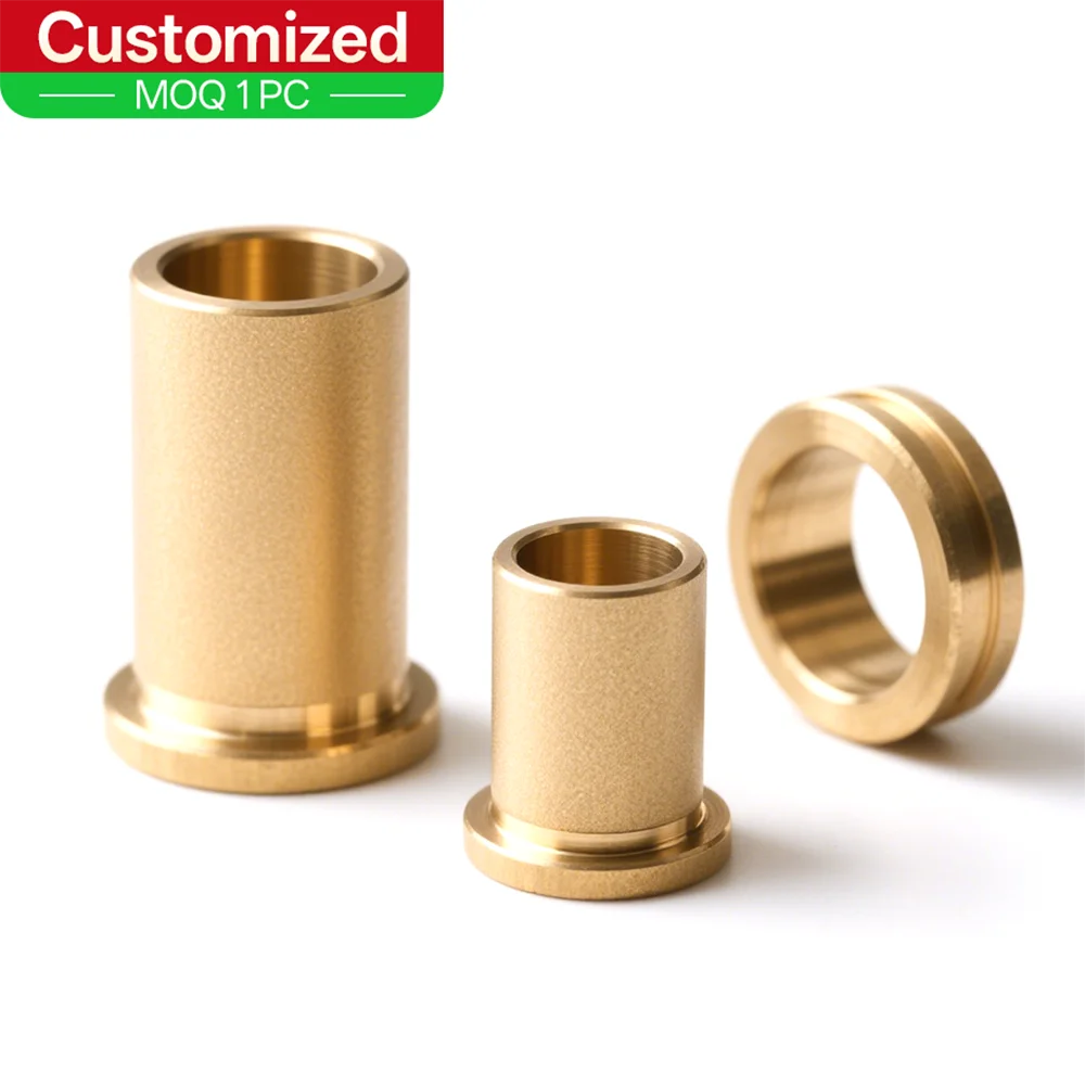 aangepaste OEM CNC-bewerkingsservice Aangepaste koperen bronzen flensbus CNC-draaiende onderdelen 3D-printservice
