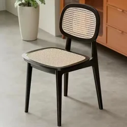 Rattan Outdoor Dining Chairs Banks Wooden Kitchen Nordic Dining Chairs Office Ergonomic Sillas Comedor Home Furniture SR50DC