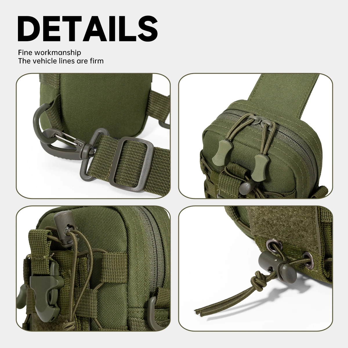 Taktische Brusttasche für den Außenbereich, Walkie-Talkie-Nylontasche, Sport- und Fitness-Rucksack für Outdoor-Aktivitäten und Radfahren, Schlüsseltasche, Tasche mit mehreren Fächern, Studentenmodell. – Detail 6