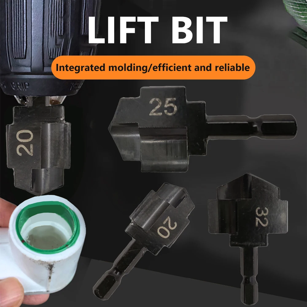 3szt PPR Podnoszone wiertło stopniowe z chwytem sześciokątnym Narzędzie do przyłączenia rur wodnych 20/25/32 dla hydraulików Dziurkacz do rur