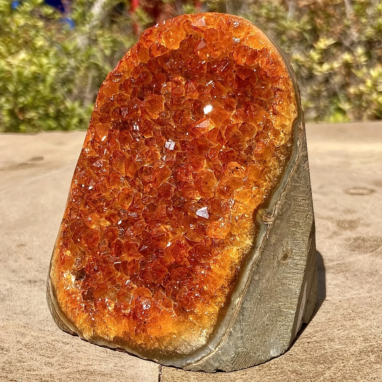1 Stunning Orange Quartz Crystal Cluster - Unique Mineral Rock Gift Idea - Handmade Decoration for Home and Office - view 5