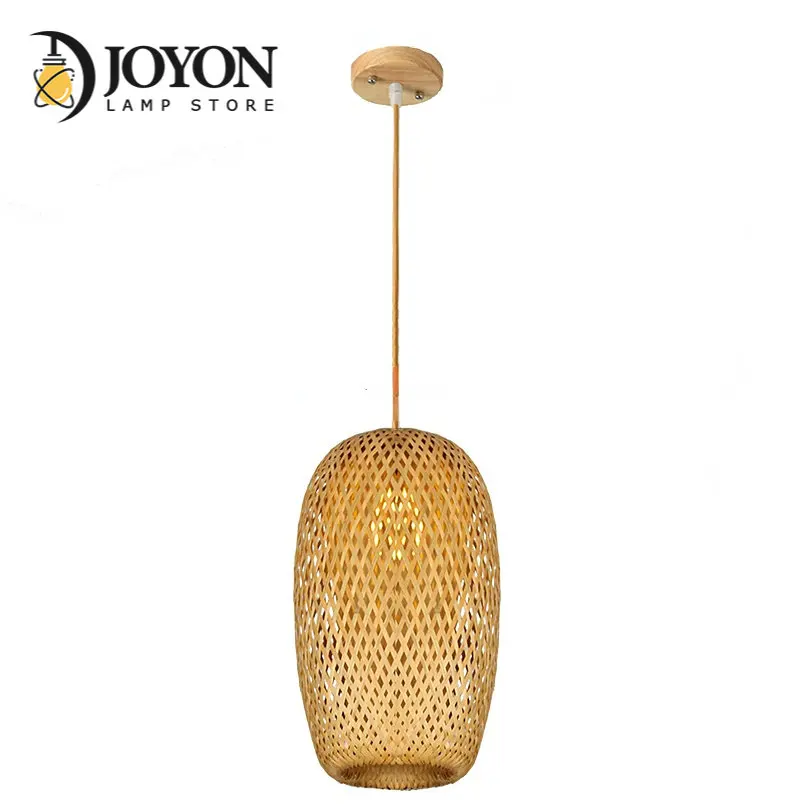 

Dining Room Bamboo Weaving Chandelier Retro Pastoral Bamboo Weaving Art E27 Study Bedroom Aisle Bar Decoration Chandelier