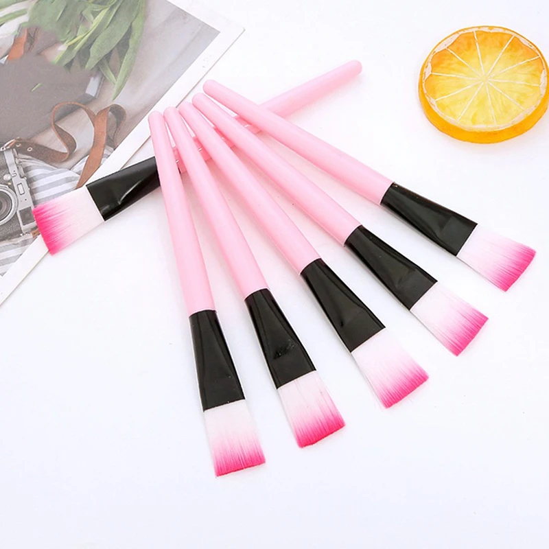 10 pezzi manico rosa pennello per maschera facciale applicatore morbido per viso occhi cura della pelle cosmetici strumento di trucco