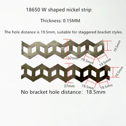 5 metri 18650 e 21700 batteria 2P striscia di nichel ondulato foglio di nichel W tipo bobina di striscia di nichel 2 unità tipo W