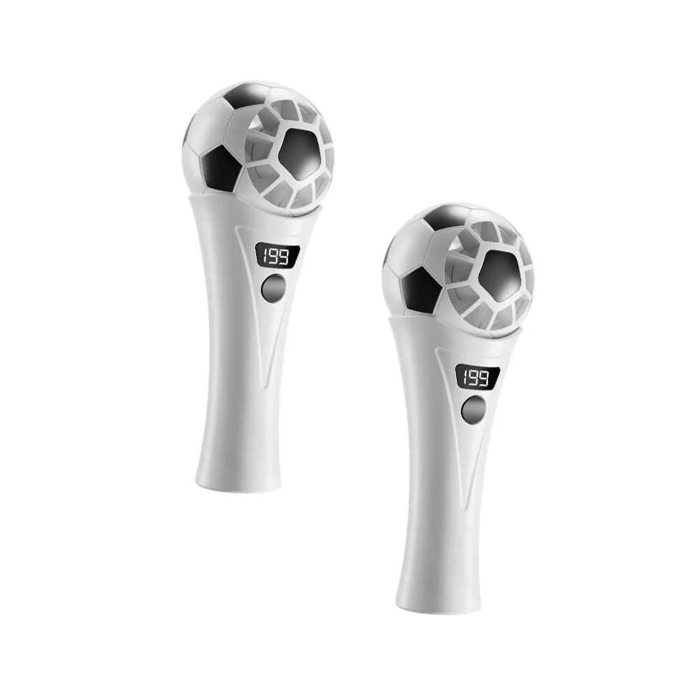 Football Handheld Fan 2 Pack Lightweight Portable Cooling Fan for Soccer Fans Outdoor Events ABS 14.5x5.5cm White