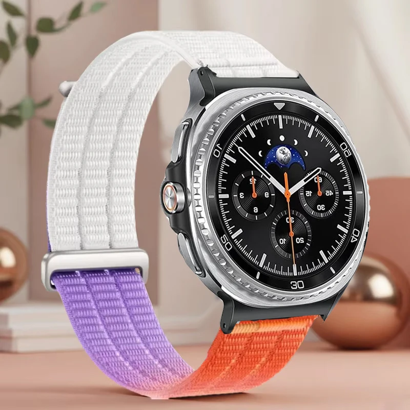Sport Nylon-Schlaufenarmband für Samsung Galaxy Watch Ultra 2025 47mm Armband für Galaxy 8 40mm 44mm/8Classic 46mm Handgelenksband
