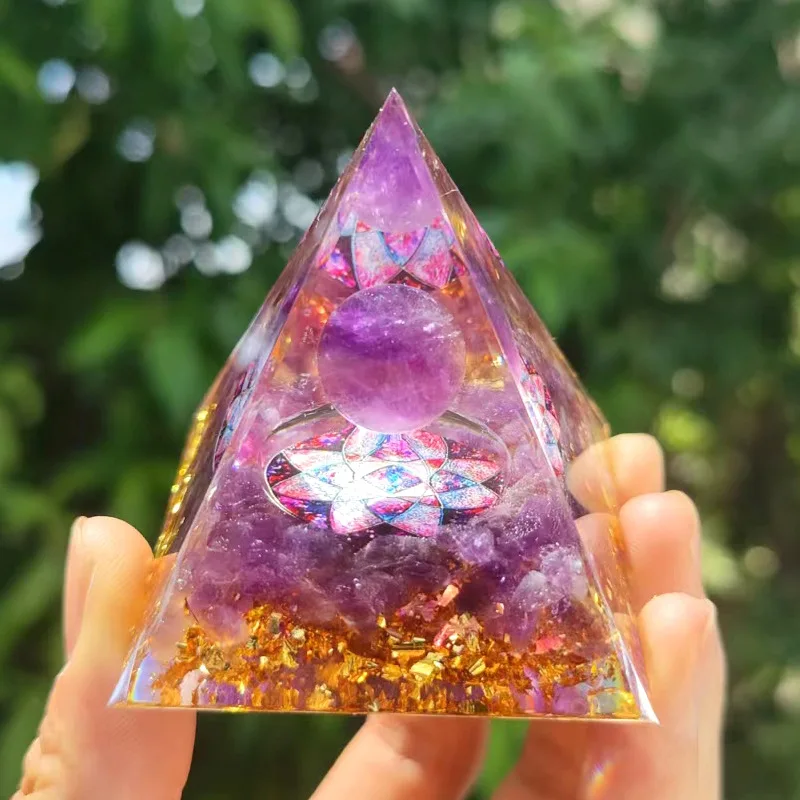 Natural Stone Energy Generator Orgone Pyramid Crystals Peridot Healing Reiki Chakra Reiki Chakra Meditation Ornaments Crafts