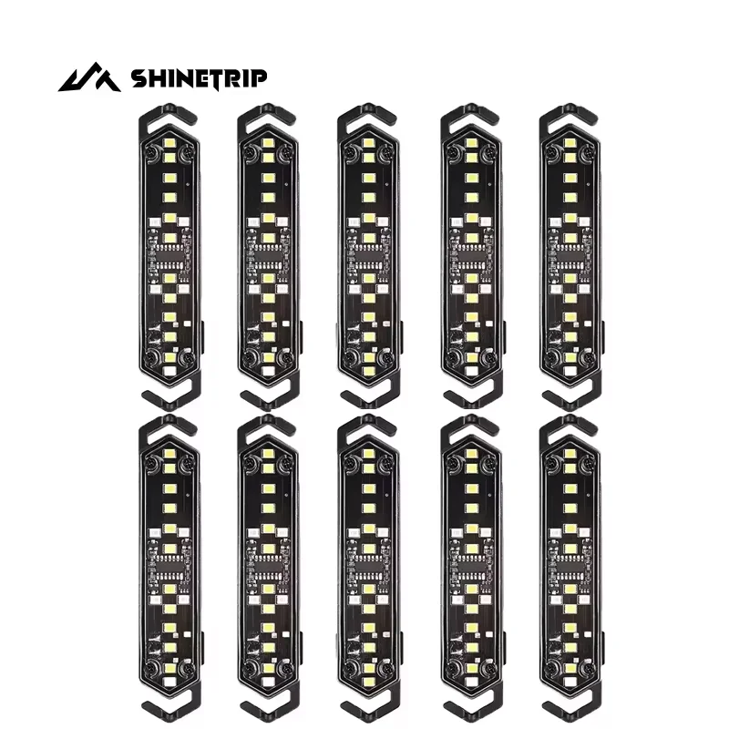 ShineTrip 10pcs Wind Rope Light Tactical Wind Rope Buckle Light Tent String Lamp Tent Warning Lights Atmosphere Decoration