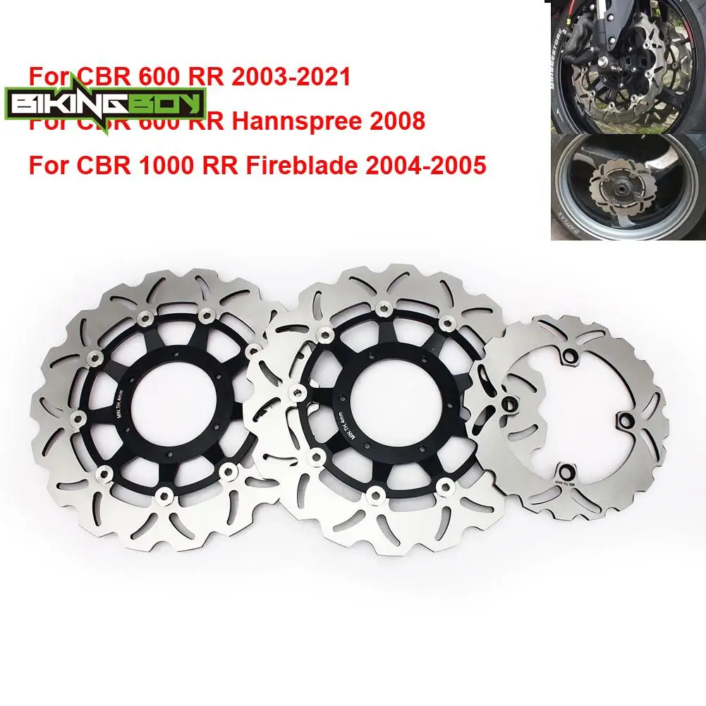 BIKINGBOY Front Rear Brake Discs Rotors CBR600RR 03-21 06 07 08 15 CBR1000RR Fireblade 04 05 CBR 600 RR PC40 09 10 11 12 13 14