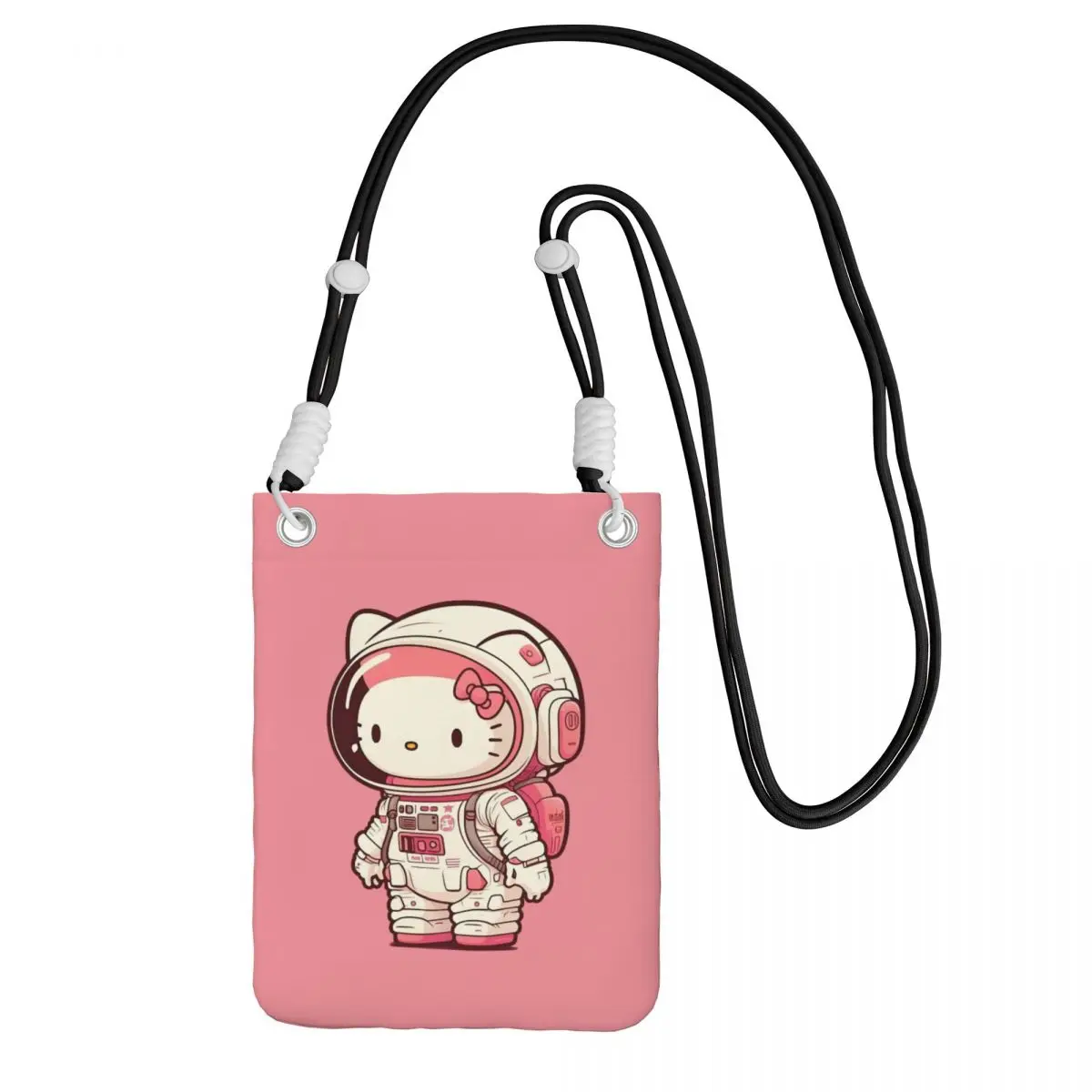 

Custom Cool Hello Kitty Mobile Phone Bag Men Women Cartoon Character Shoulder Crossbody Bag For Travel Detachable Shoulder Strap