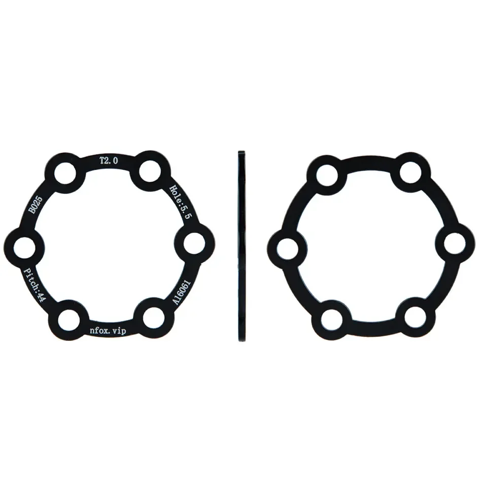 Electric Scooter Brake Disc 3 Gaskets Bicycle 6 Holes 2 Washers 4 Hub 5mm Flower Drum Heightening Aluminum Pad Bike Black Washer