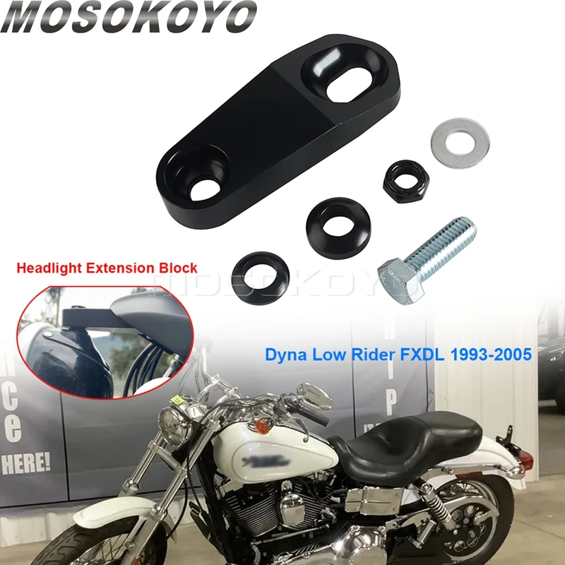 

Front Headlight Adjustable Bracket Relocation Kits For Harley FXDL Dyna Low Rider LowRider 1993-2005 Headlamps Extension Block