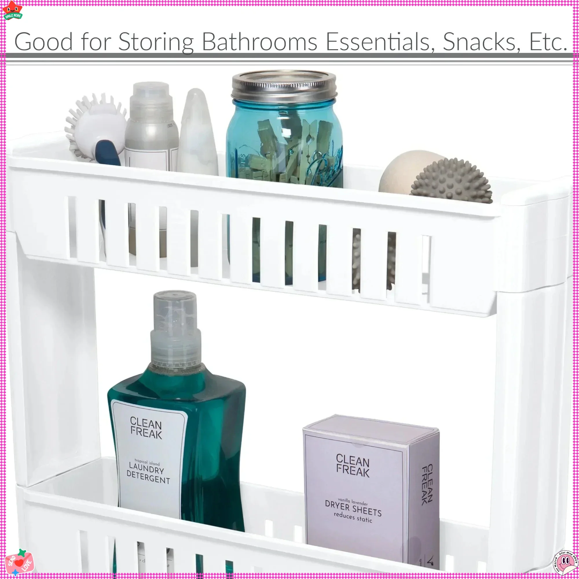 منظم عربة تخزين رفيع مع 3 طبقات، أدراج سهلة الانزلاق للخزانة والمطبخ وغرفة الغسيل والمخزن