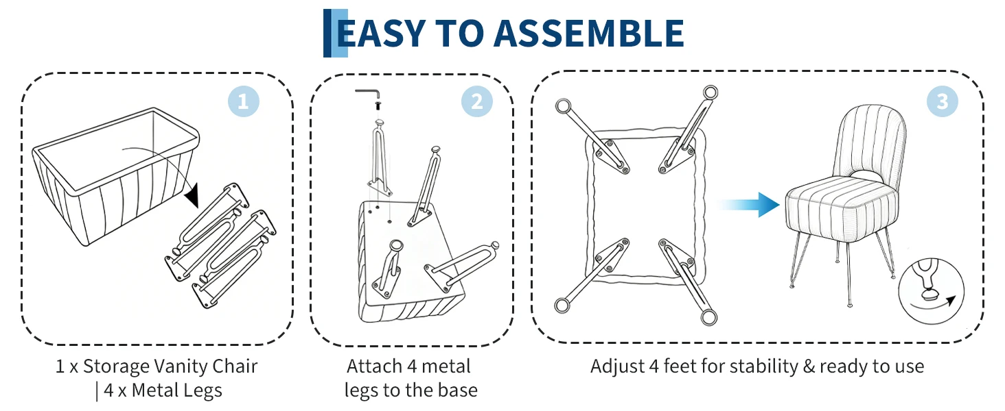 Easy to install Vanity Stool