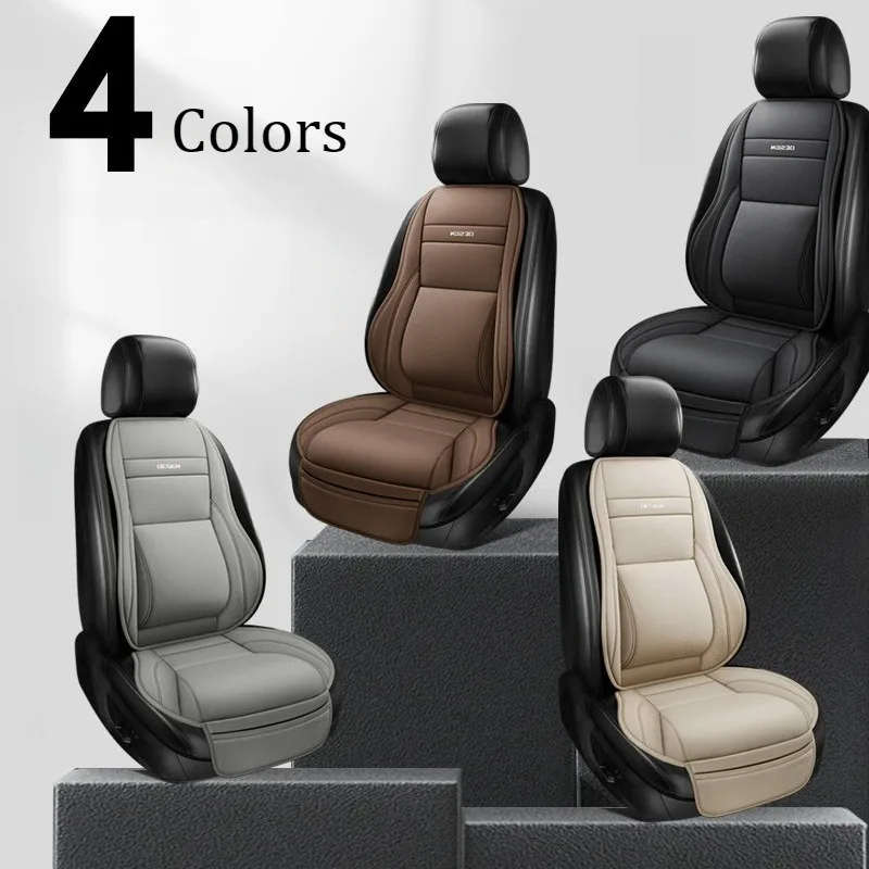 

Ergonomic PU Leather Car Seat Cushion with Lumbar & leg Support Ventilated Design Storage Pockets Universal Fit for Most Cars