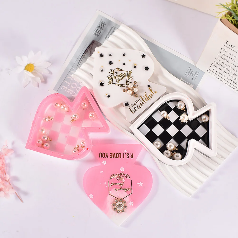 

1 set Spade Shape Storage Silicone Jewelry Container Easy Demould Durable Washable Gift Family Friends Epoxy Casting Diy Crafts