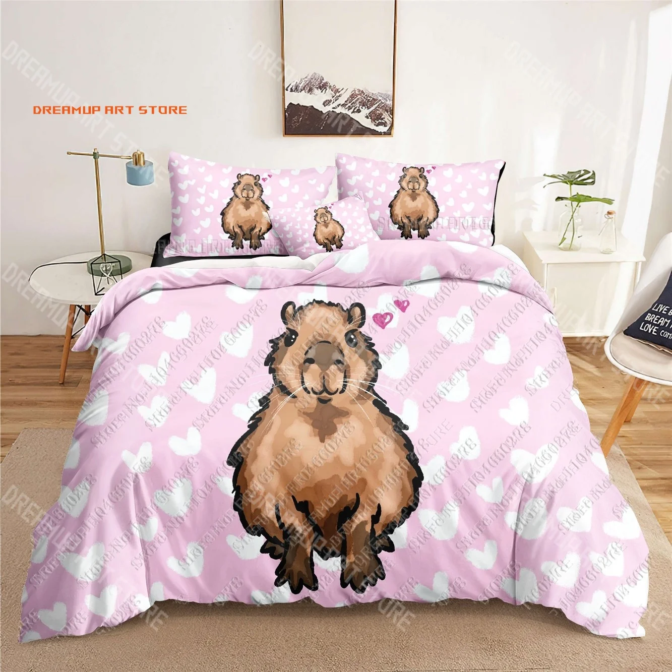 2026 Capybara 3D Bedding Sets Print Duvet Cover Adults_ Children Bed Comforter Birthday Gift Dropshipping