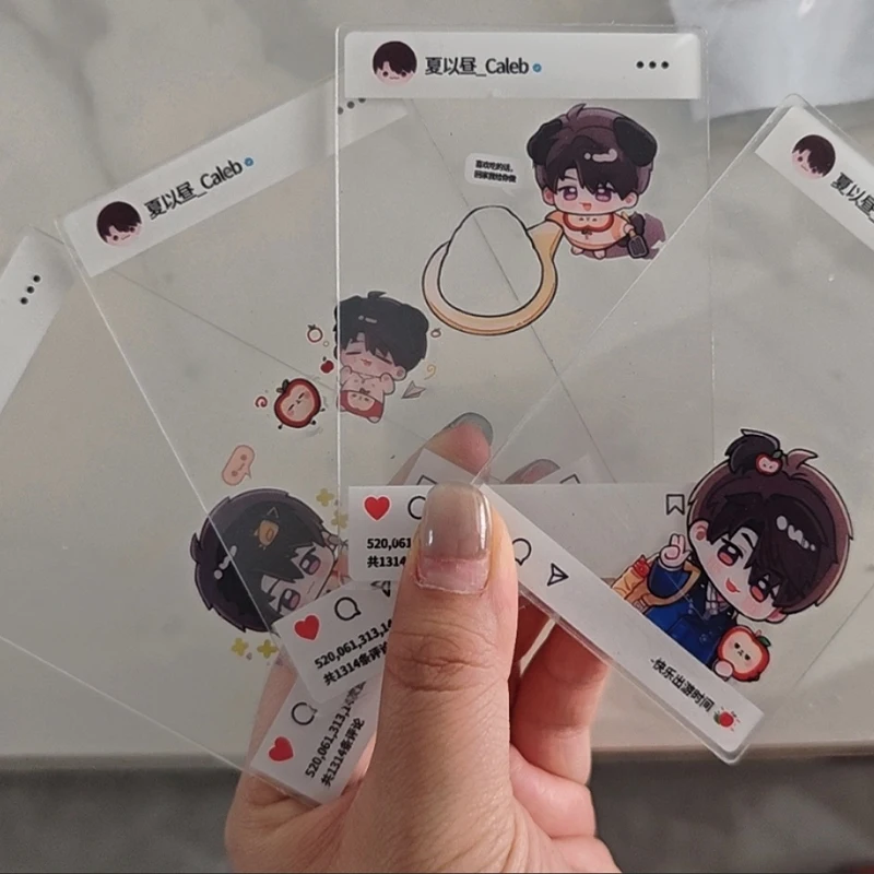 4Pcs/Set Love And Deepspace Acrylic Transparent Card Caleb Xia Yizhou Anime Peripherals Cute Unique Photograph Ornaments Gift