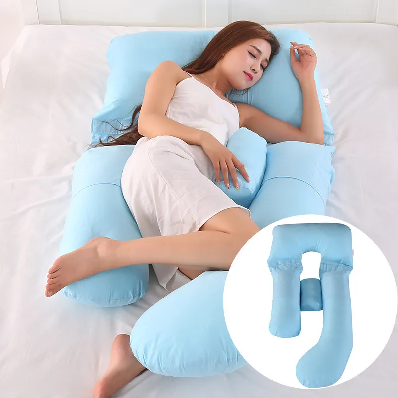 

1PC U-shaped Combed Cotton Removable & Washable Pregnant Women Pillow, Separable Cushion, Nursing & Side Sleep Support