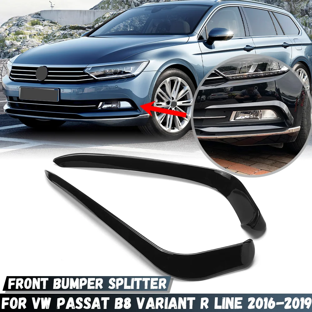 Spoiler divisor de lábios dianteiro, tampa da lâmpada de nevoeiro, grade para Volkswagen VW Passat B8 Variant R Line 2016 2017 2018 2019