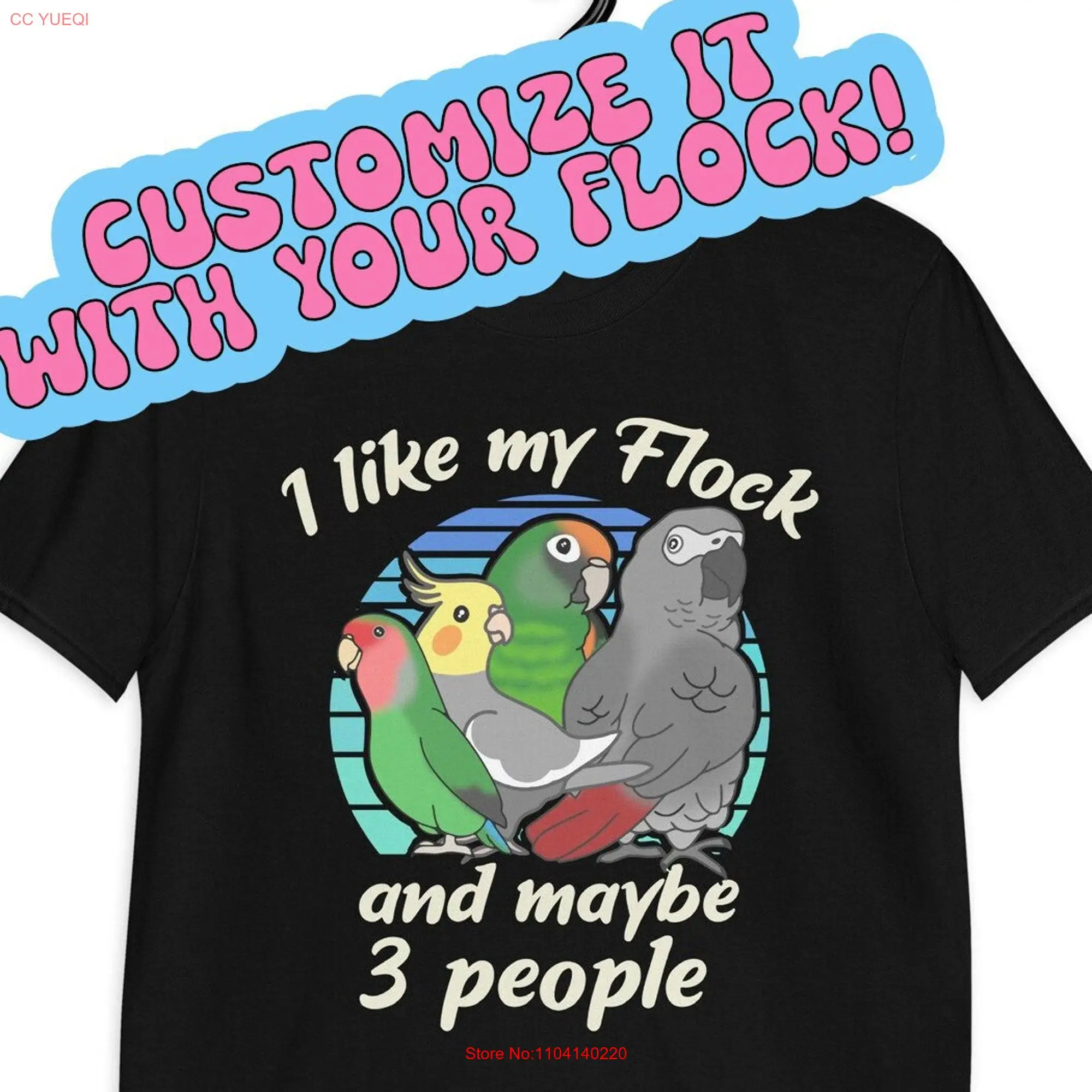 Personalized Parrot T Shirt I like my Flock Birb Merch Crazy bird lady gift idea clothes long or short sleeves