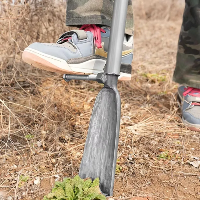 

Manganese Steel Gardening Shovel with Pedal, Thickened Digging Spade for Root Vegetable, Long Handle Agricultural Farming Tool