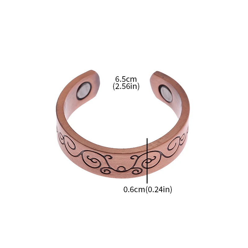 Retro Engraved Totem Ring Magnetic Energy Treatment Joint Pain Copper Open Ring Suitable for Men and Women Health Accessories image 6