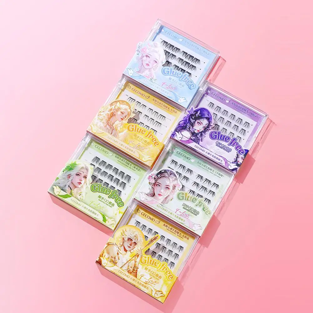 Kleber-freie Falsche Wimpern Natur Einzelne Cluster Segmentierte Curl Typ Up Untere DIY Gefälschte Make-Up Verlängerung Oberen Wimpern dichte E N4U5