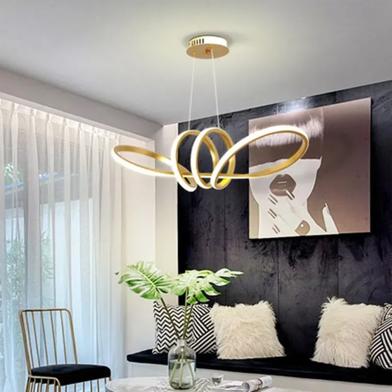 

Modern LED Pendant Lights For Living Room Gold Bar Table Dining Room Bedroom Hotel Chandelier Indoor Decoration Lighting Fixture