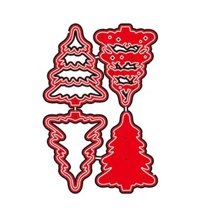 クリスマスツリーメタルカッティングダイステンシルスクラップブッキングDIYアルバムペーパーカードエンボス装飾クラフトナイフ型 12販売クリスマスツリーダイ-8