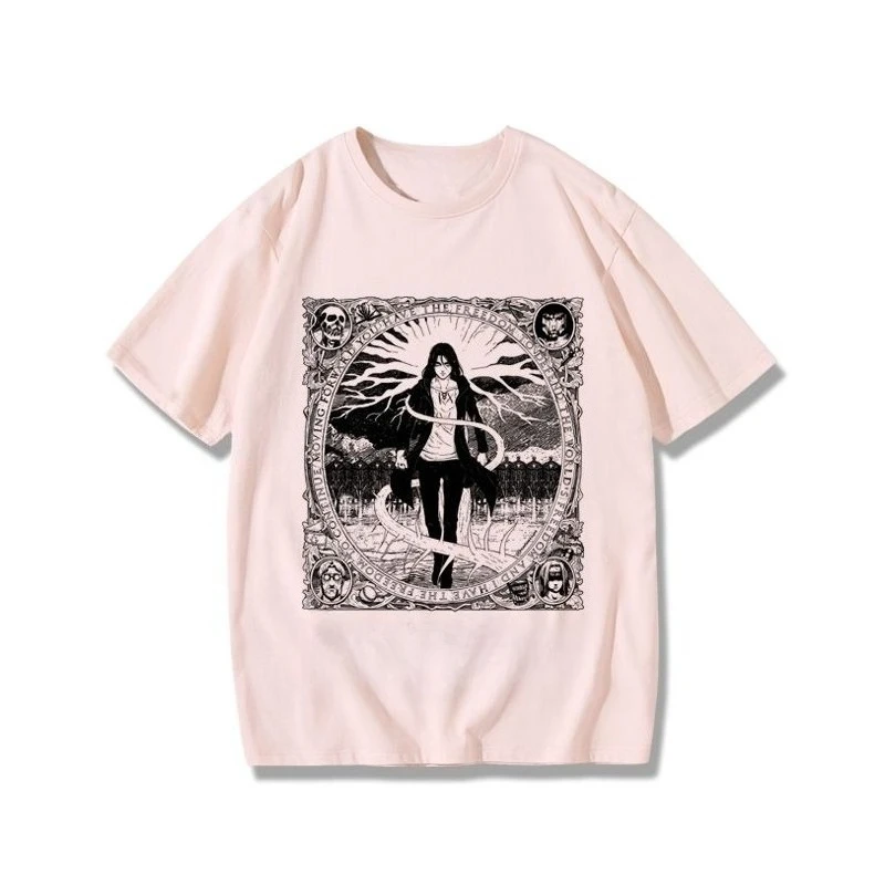 المرأة تي شيرت انمي ياباني قميص أنيمي عادية موضة قميص الصيف القطن تي شيرت الشارع الشهير Versized تنفس القمم #5