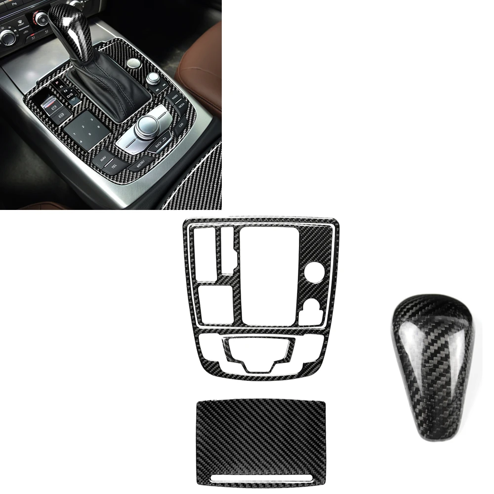 

Carbon Fiber Center Console Gear Shift Panel Cover Trim For Audi A6 A7 2012-2018