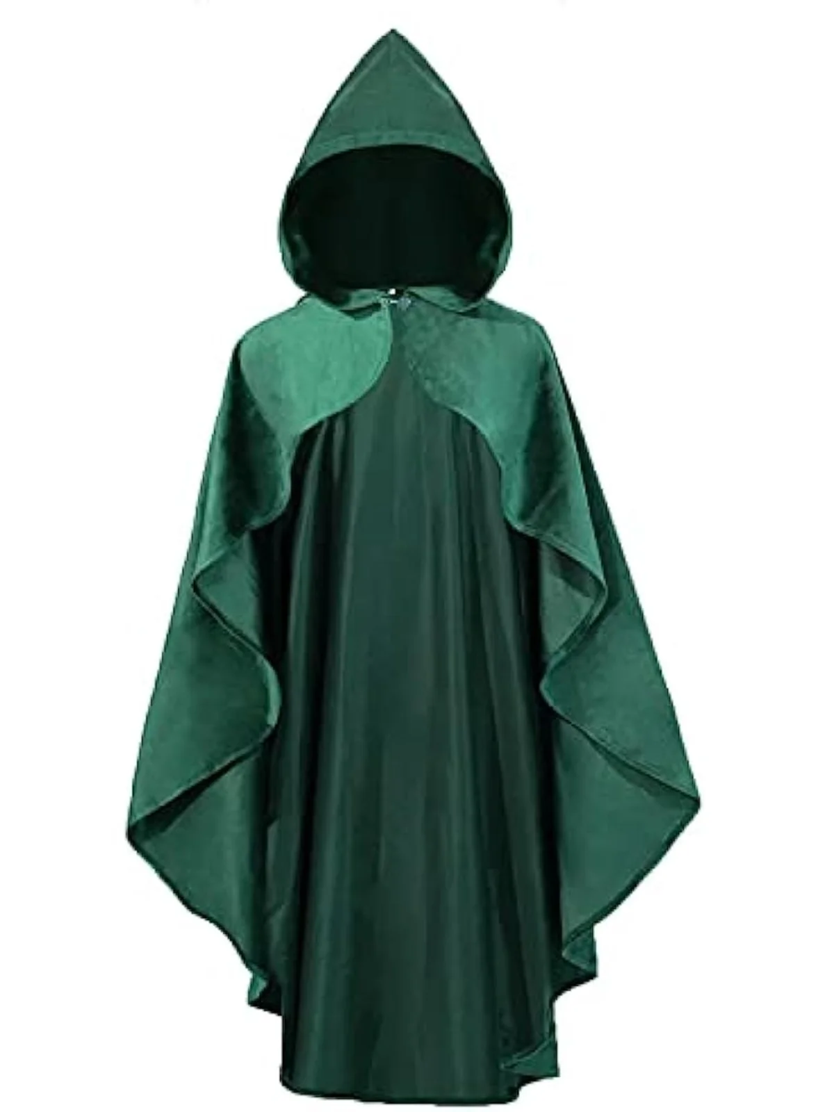 

loween Cosplay Irregular Velvet Cape with Hood Women's Outerwear oulder Pad Stage Performance Clothes Diamond Button Ne