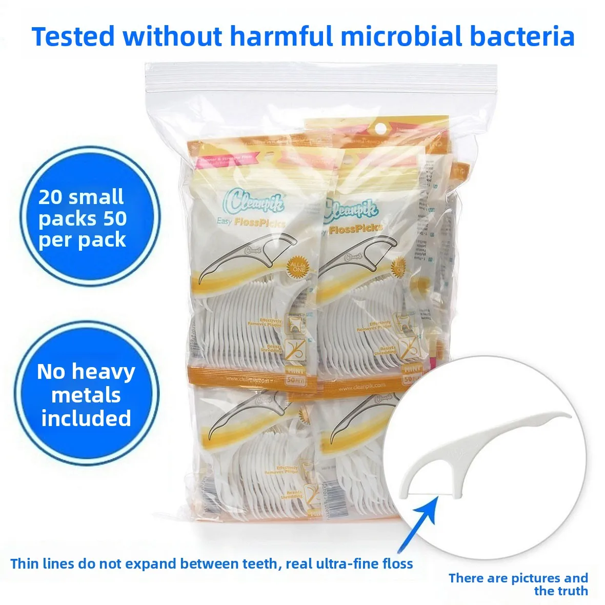 

Зубная нить Cleanpik Ultra Fine, портативный набор из 000 штук, средство для гигиены полости рта, высокомолекулярная нить