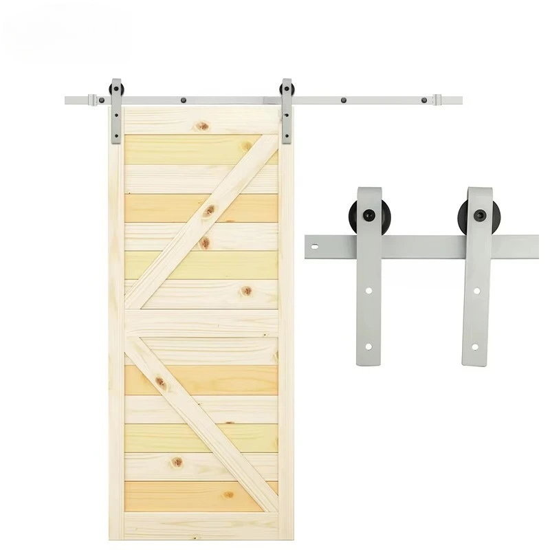 

Heavy-Duty Metal I-Shape Barn Door Hardware Kit 6.6ft/2m Double Single Track Bypass Bracket for Sitting Room Industrial