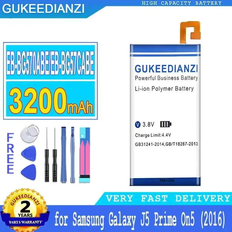 

Mobile Phone Battery EB-BG570ABE EB-BG57CABE 3200mAh For Samsung Galaxy J5 Prime On5 2016 G570F G570Y M G5700 G5510 G5520 G570M