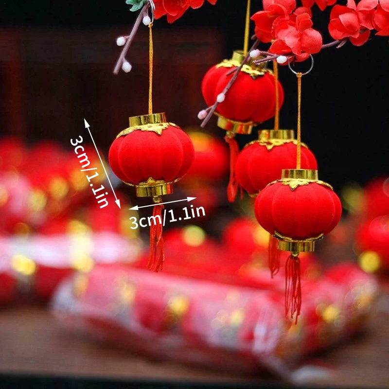 Plastic Hanging Lantern para o Festival da Primavera, Mini Garden Party, rua tradicional chinesa, decoração do lar, casamento, vermelho, 30 pçs/set