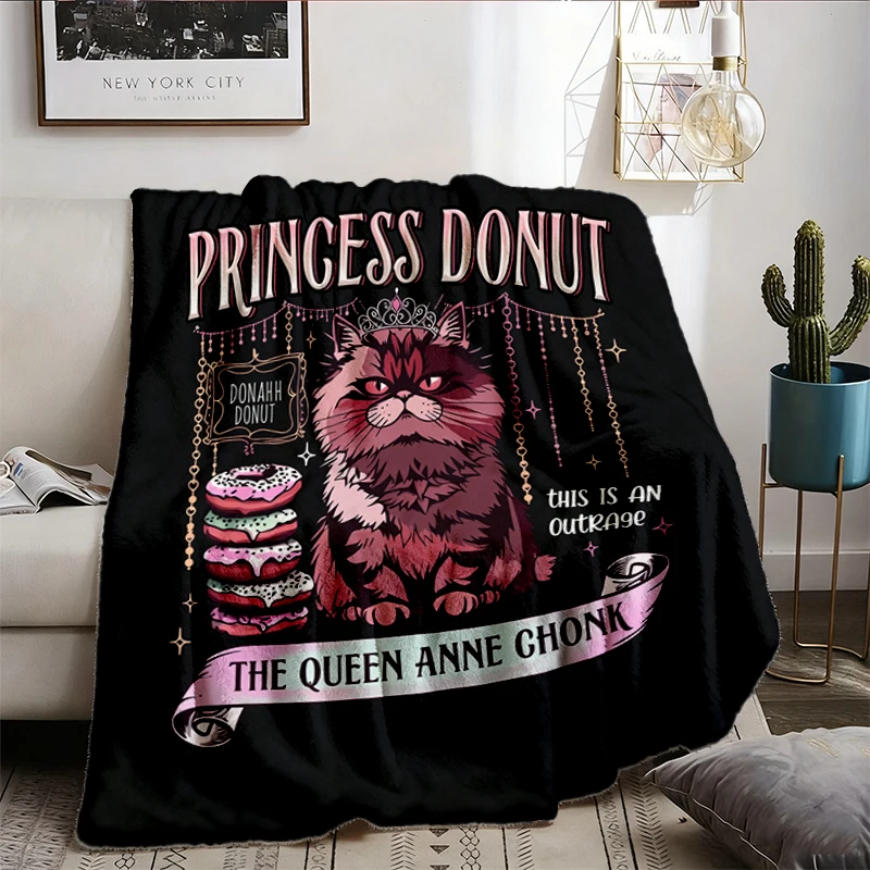 The Desperado Club Princess Donut Approved Flannel Blanket Dungeon Crawler Carl Mongo Flannel Throw Cozy Blanket