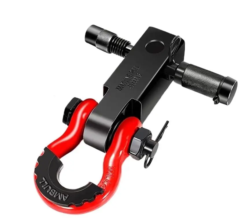 Приемник сцепного устройства скобы 2-дюймовый — кольцевой скобы D 3/4 дюйма и стопорный штифт сцепного устройства прицепа 5/8 дюйма Прочность разбития 42000 фунтов Приемник для тяжелых условий эксплуатации