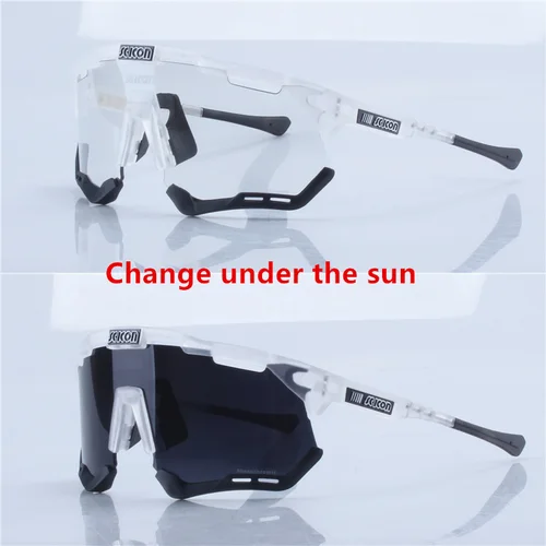 Imagen 2 del producto Gafas de sol fotocromáticas deportivas SCICON para hombre y mujer, protección UV400, gafas de sol para conducir y ciclismo, lentes con oscurecimiento automático para exteriores