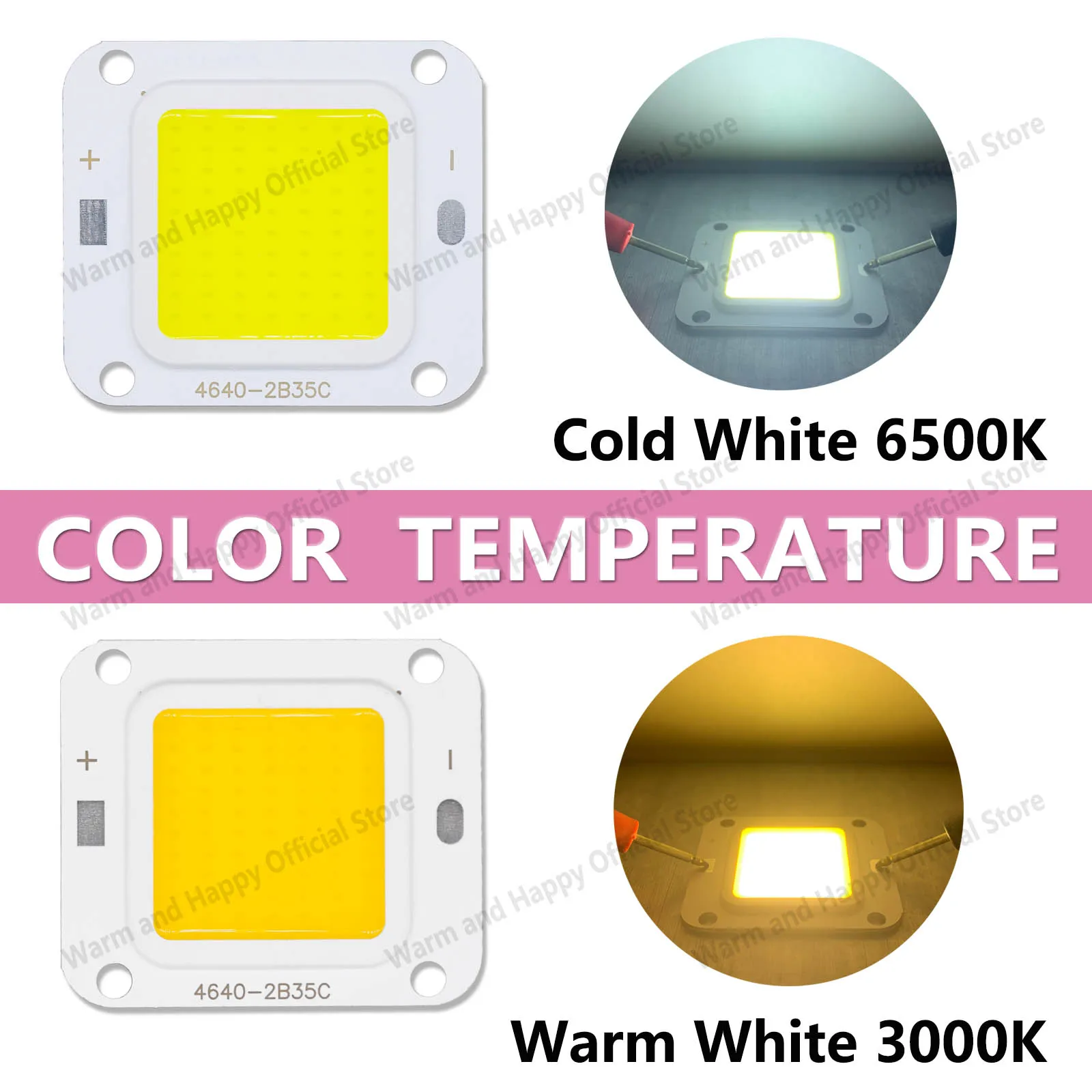 Imagem -04 - Led Cob Chip Flood Light Alta Voltagem Invertido Não Isolado Projeção Fonte de Luz Exterior Faça Você Mesmo 20w 30w 50w 100w 4640