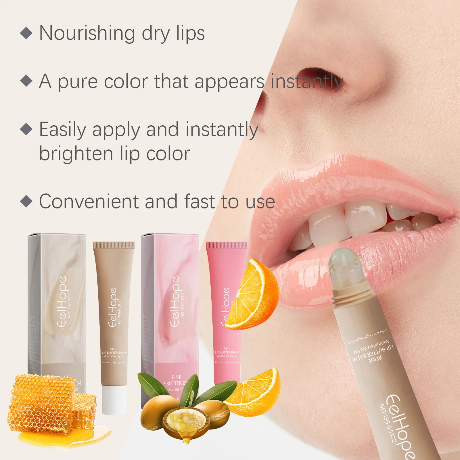 

Moisturizing Lip Butter Balm Longlasting Hydrating Nourishes Lips Honey Aloe Fresh Taste Rejuvenate Lip Charming Lipstick Makeup