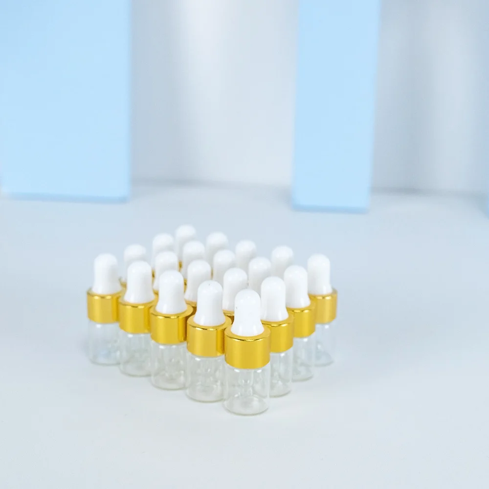 

20Pcs Customized Dropper Glass Vials 1ml 2ml 3ml 5ml Essential Oil Perfume Bottles Reusable Empty Cosmetics Jars