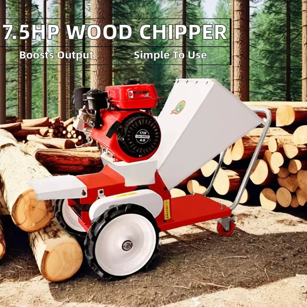Movable Multi-funcational  Diesel Wood Branch Chipper Tree Sliage Thredder Chaff Cutter Hay Straw Chopper