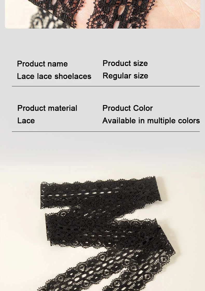 Modische Seiden-Spitzen-Schnürsenkel, 3 cm breit, flache, elastische Schnürsenkel für Damen-Sneaker, Freizeitschuhe, verschiedene Farben zur Auswahl – Detail 9