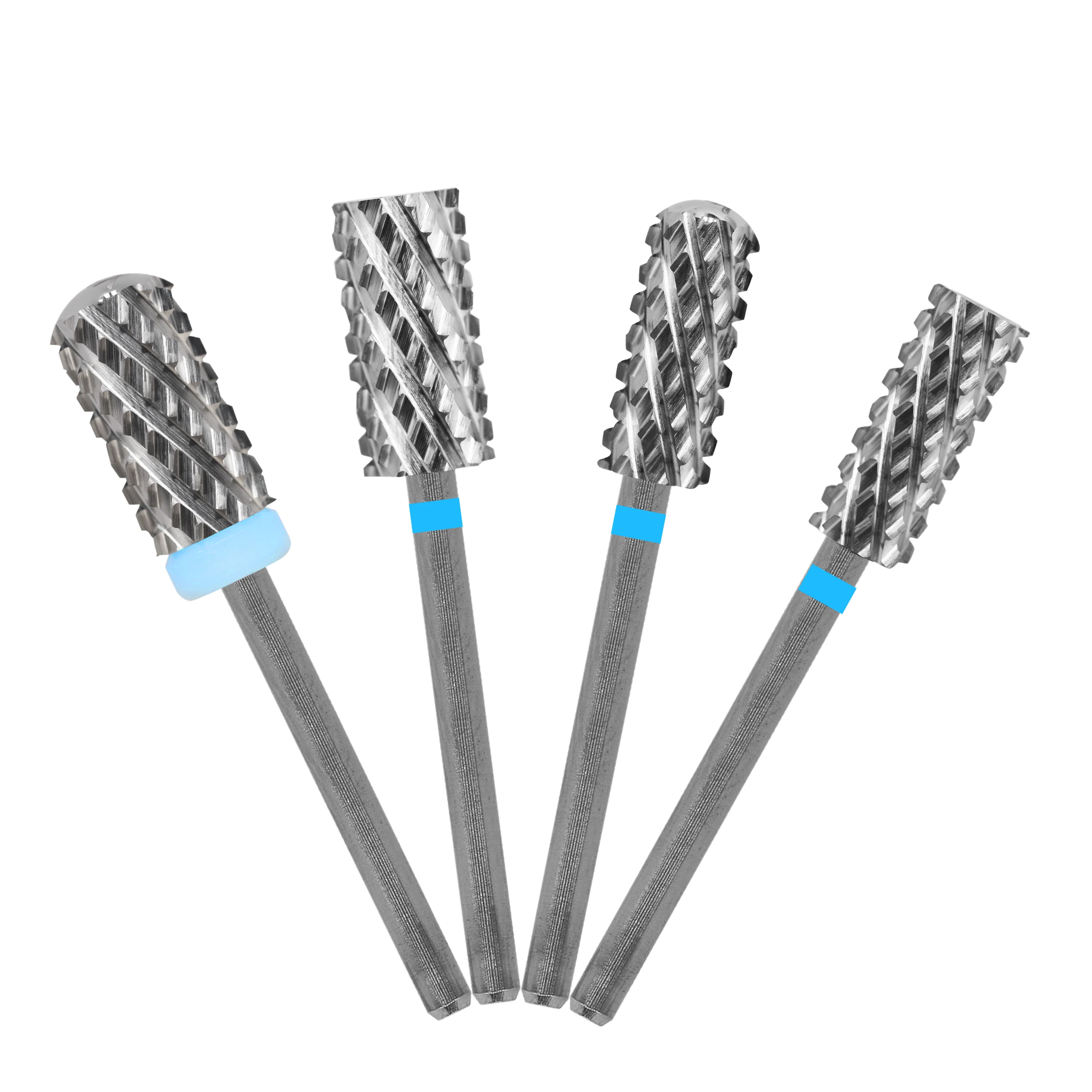 Gelak 4XC Punte a barilotto grande da 6,6 mm e 5,3 mm Punte da trapano per unghie Rimuovi gel metallo duro acrilico Fresatura per rimozione polvere forte